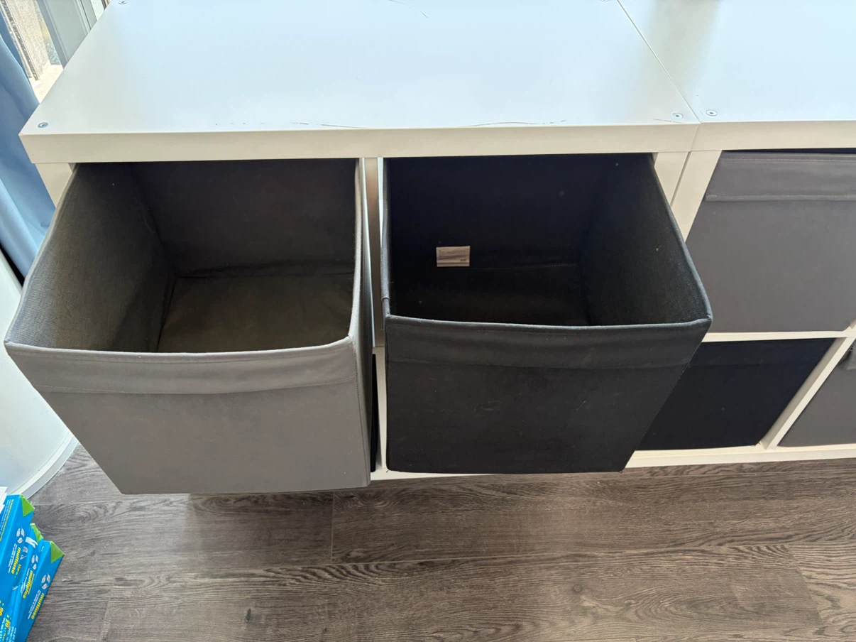 IKEA Kallax Storage Inserts - Set of 8 (Grey & Black) - photo 2