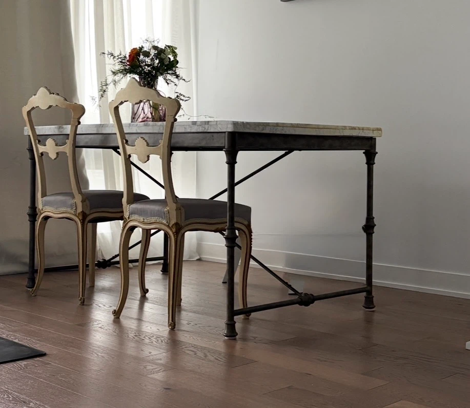 French Kitchen Carrara Marble Table