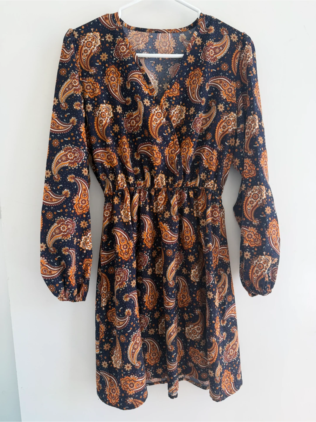 Paisley Print Wrap Dress