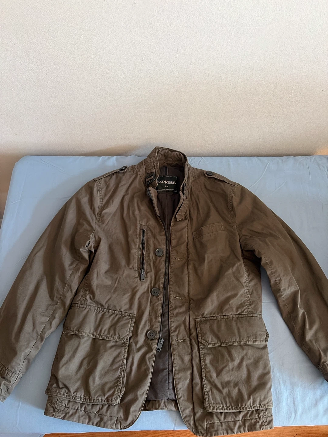 Express Olive Green Utility Jacket