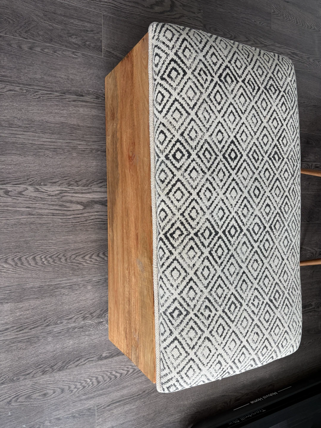 Wood Storage Bench with Geometric Pattern Lid - photo 3