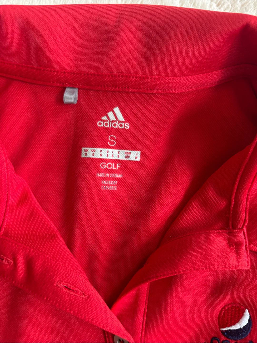 Adidas Golf Polo Shirt - Red - Size S - photo 3