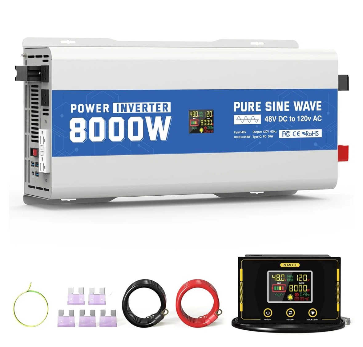 8000W Pure Sine Wave Power Inverter
