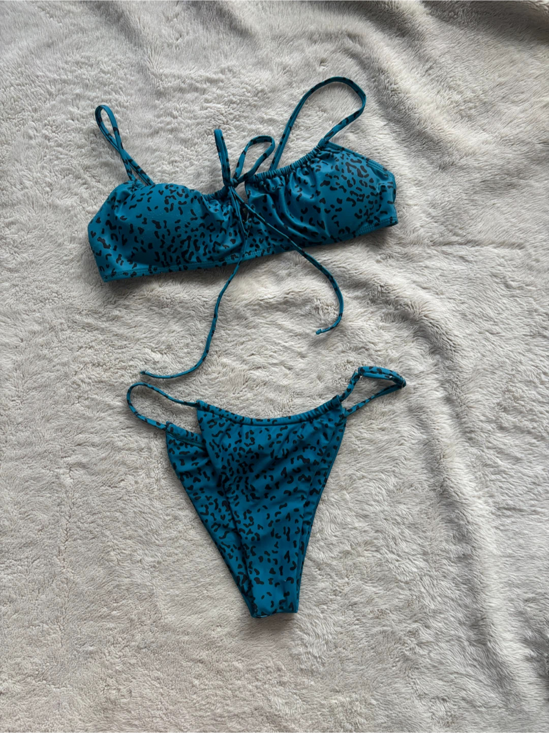 SHEIN Bikini Set - Teal Leopard Print - Size M