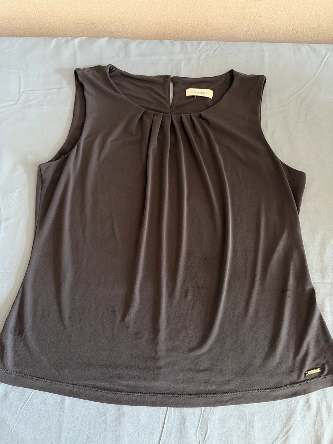 Calvin Klein Sleeveless Pleated Top