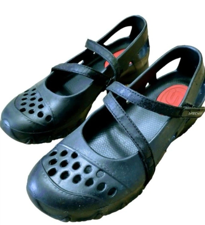 Skechers Black Mary Jane Crocs  woman Shoes size7 - photo 4