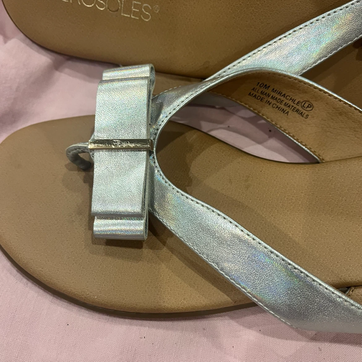 Aerosoles Silver Bow Flip Flop Sandals - photo 3