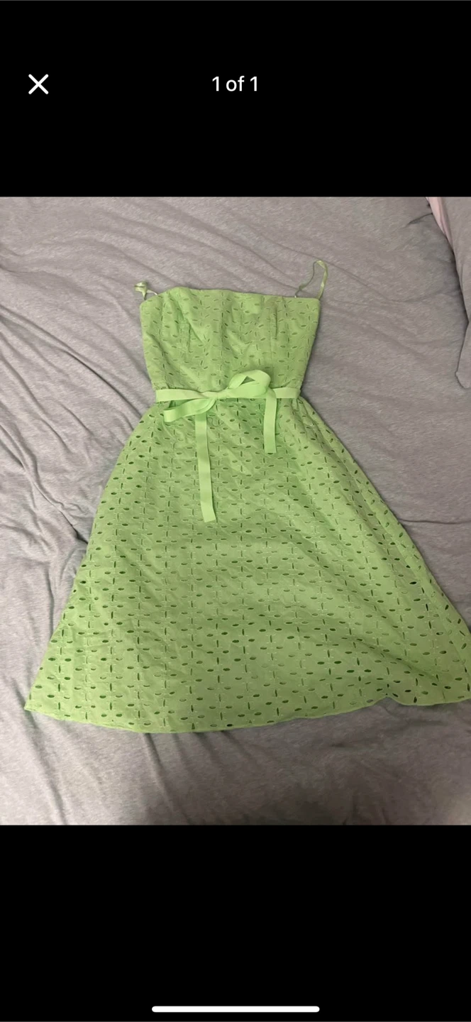 INC light Green Eyelet Strapless Dress- size 2 women’s