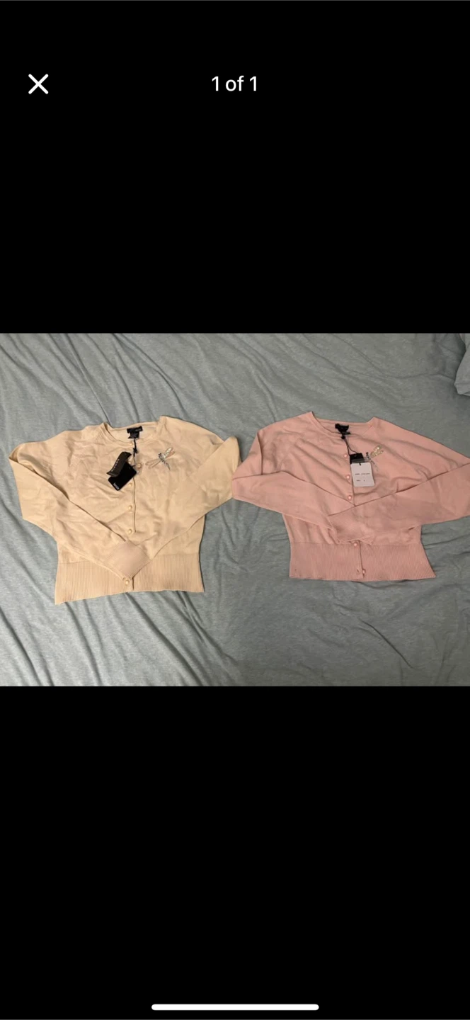 Kenzie two cardigans - Cream and Pink- size s women’s