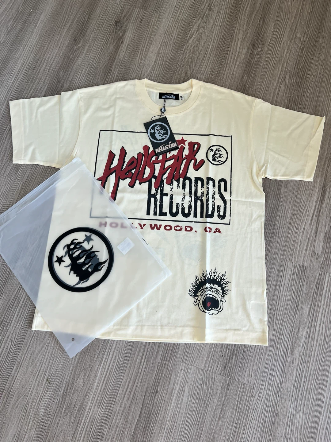 Hellstar Records T-Shirt - Cream - Size M