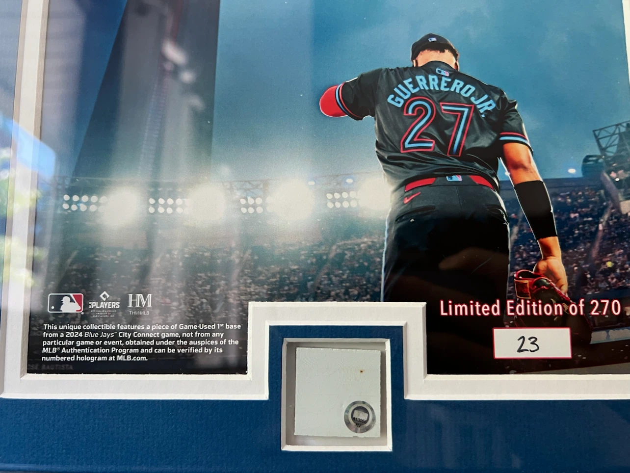 2024 Blue Jays Game-Used 1st Base Piece Collectible - photo 2