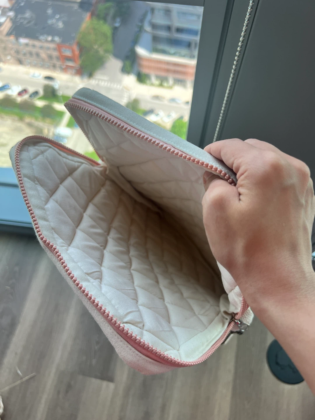 Padded Pouch with Floral Embroidery - photo 2