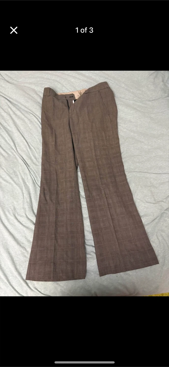 MEXX women’s Brown Plaid Flare Pants