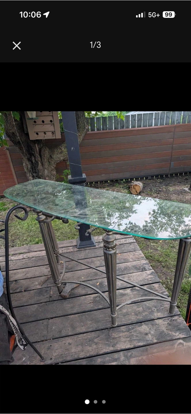 Glass and Metal Console Table