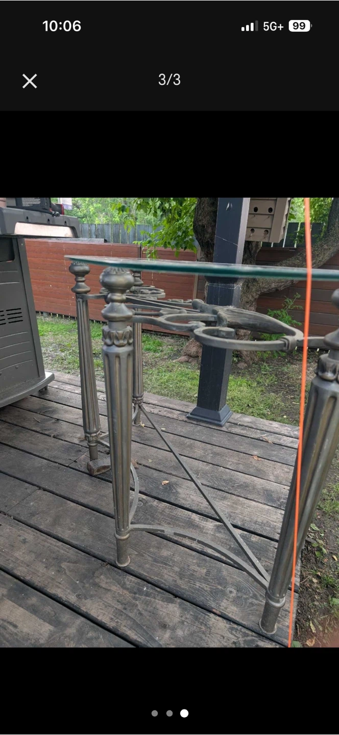 Glass and Metal Console Table - photo 2