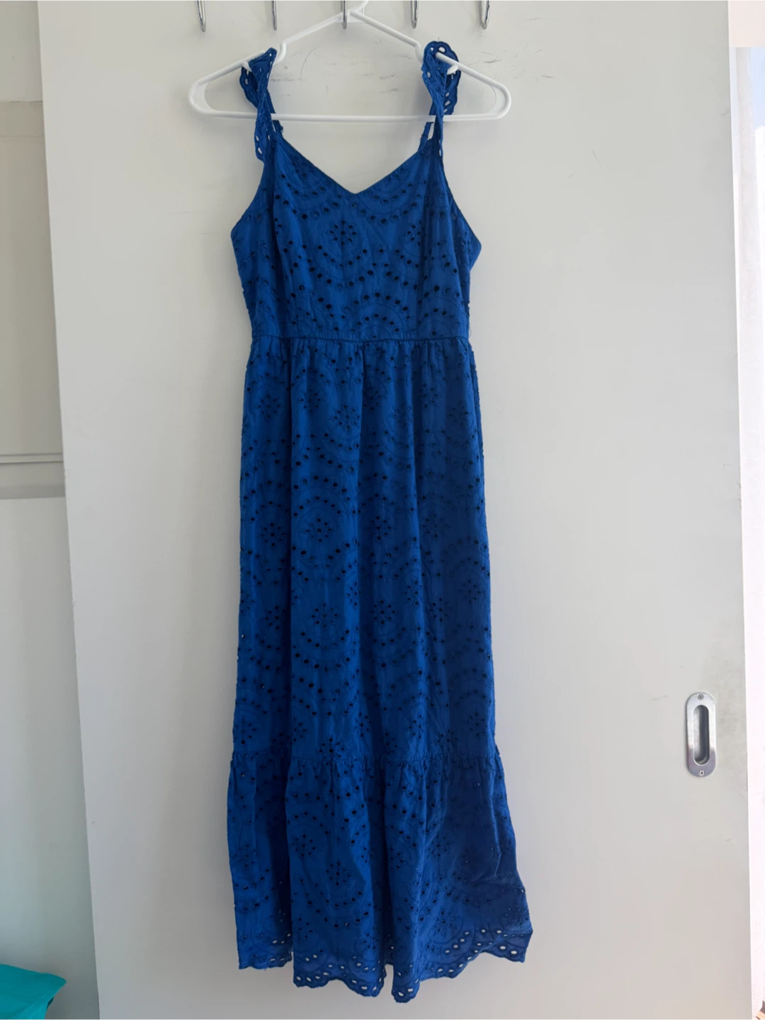 Blue Eyelet Maxi Dress