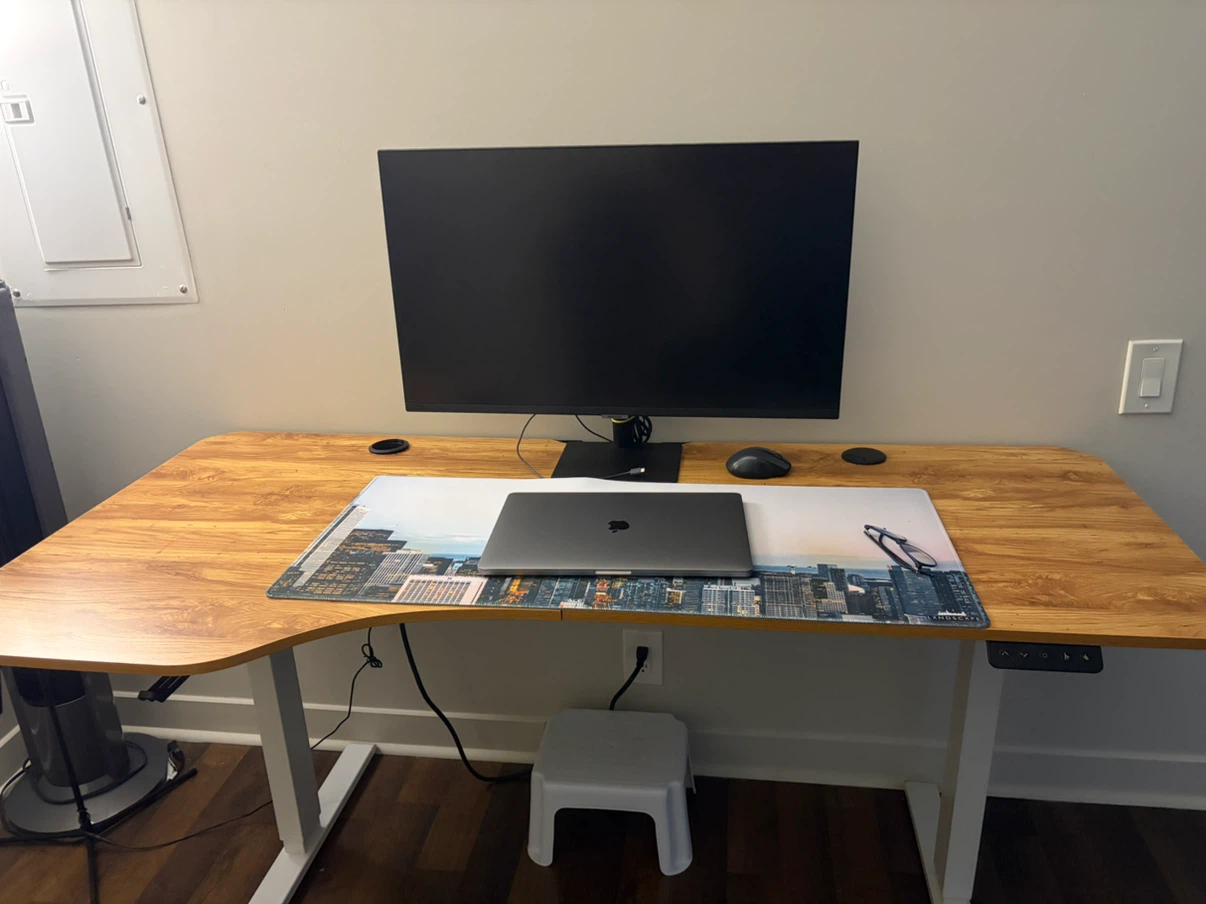 Adjustable Height Standing Desk with Wood Grain Top - photo 2