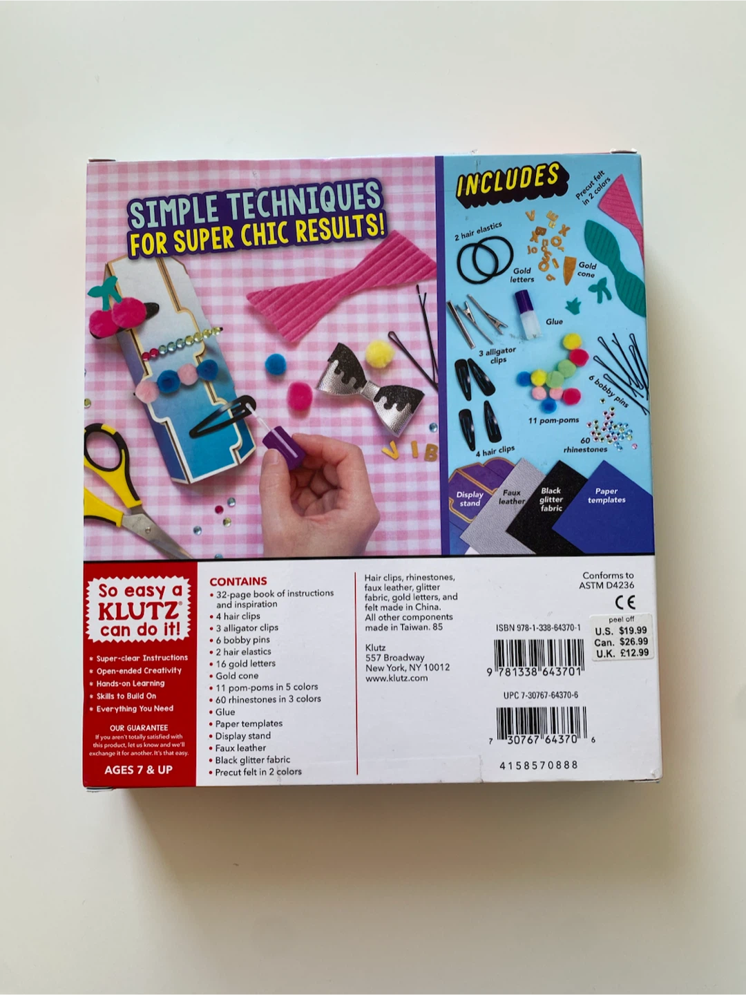 NEW Klutz DIY Barrettes, Bows & Hair Ties Craft Kit - photo 3