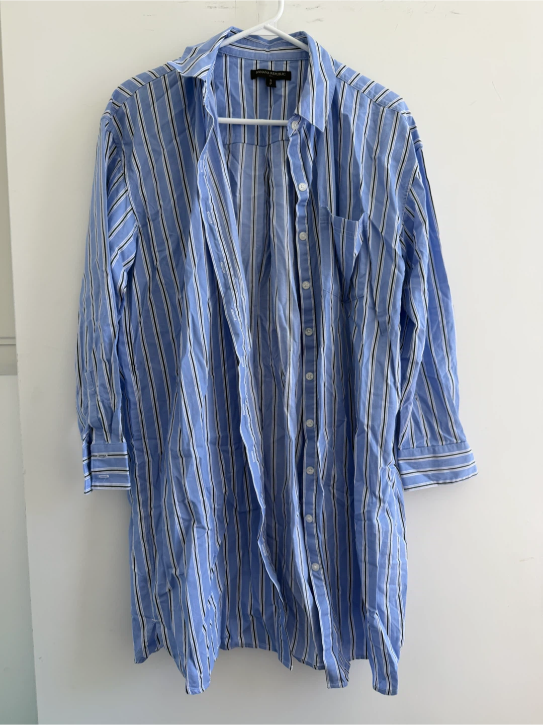 Banana Republic Blue Striped Shirt Dress - Size S