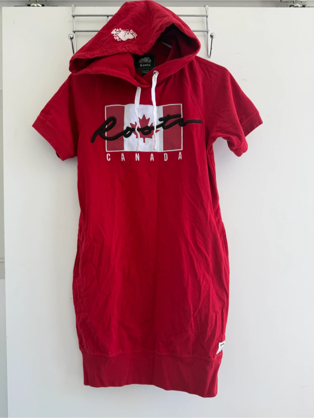 Roots Canada Short Sleeve Hoodie Dress - Red