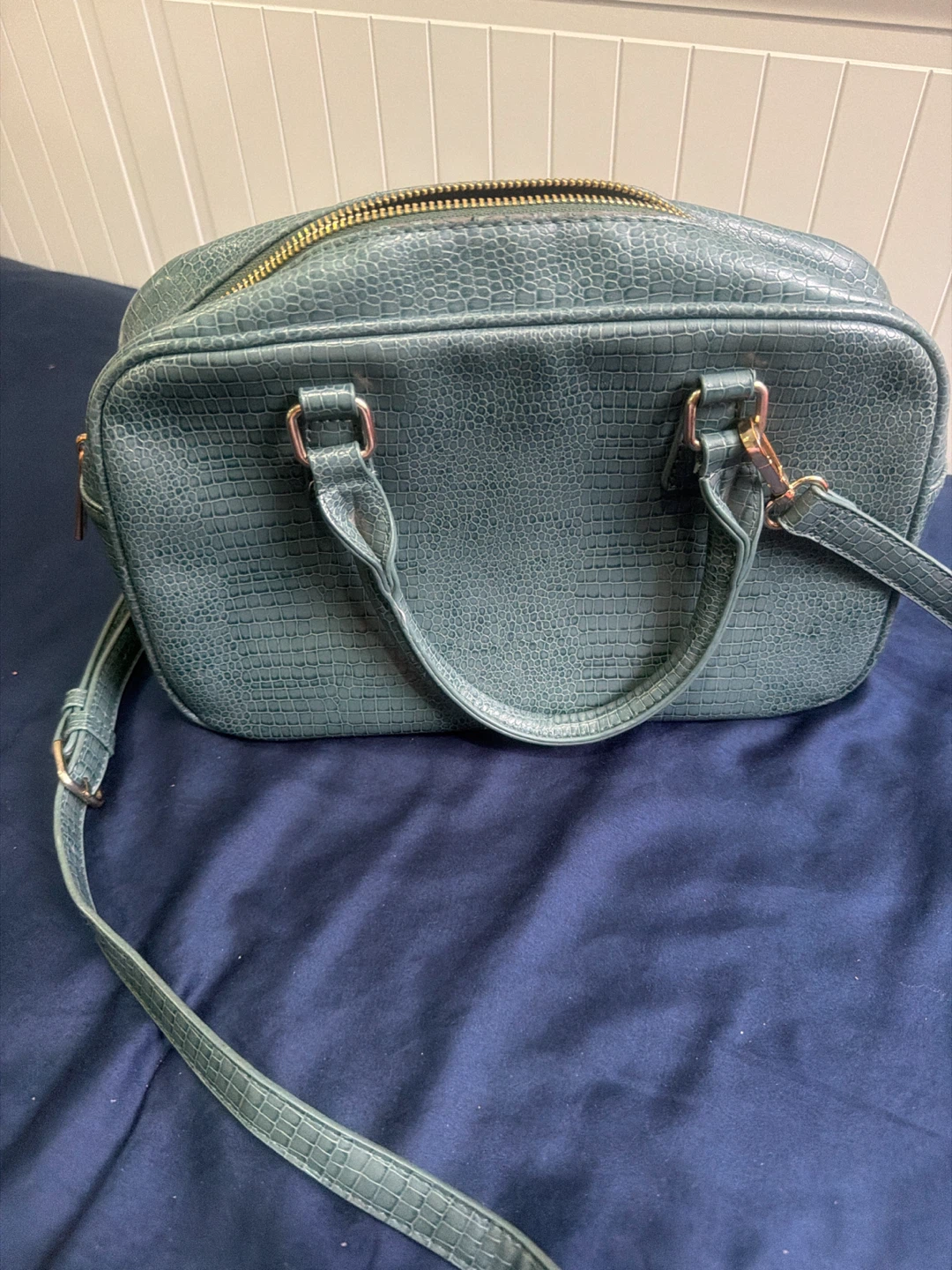 Allen Solly Teal Crocodile Handbag - photo 2