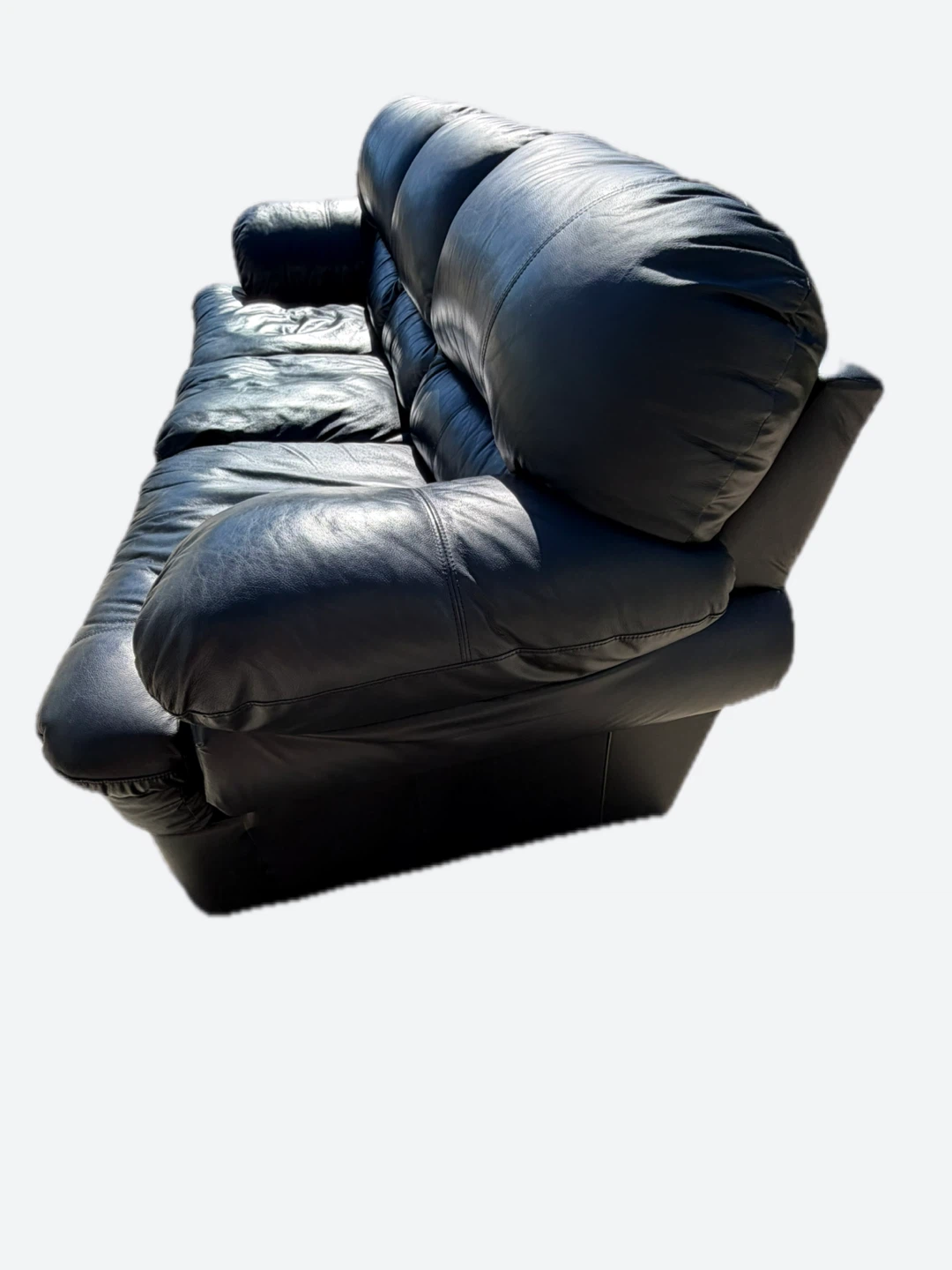 Black Leather Sofa - photo 2