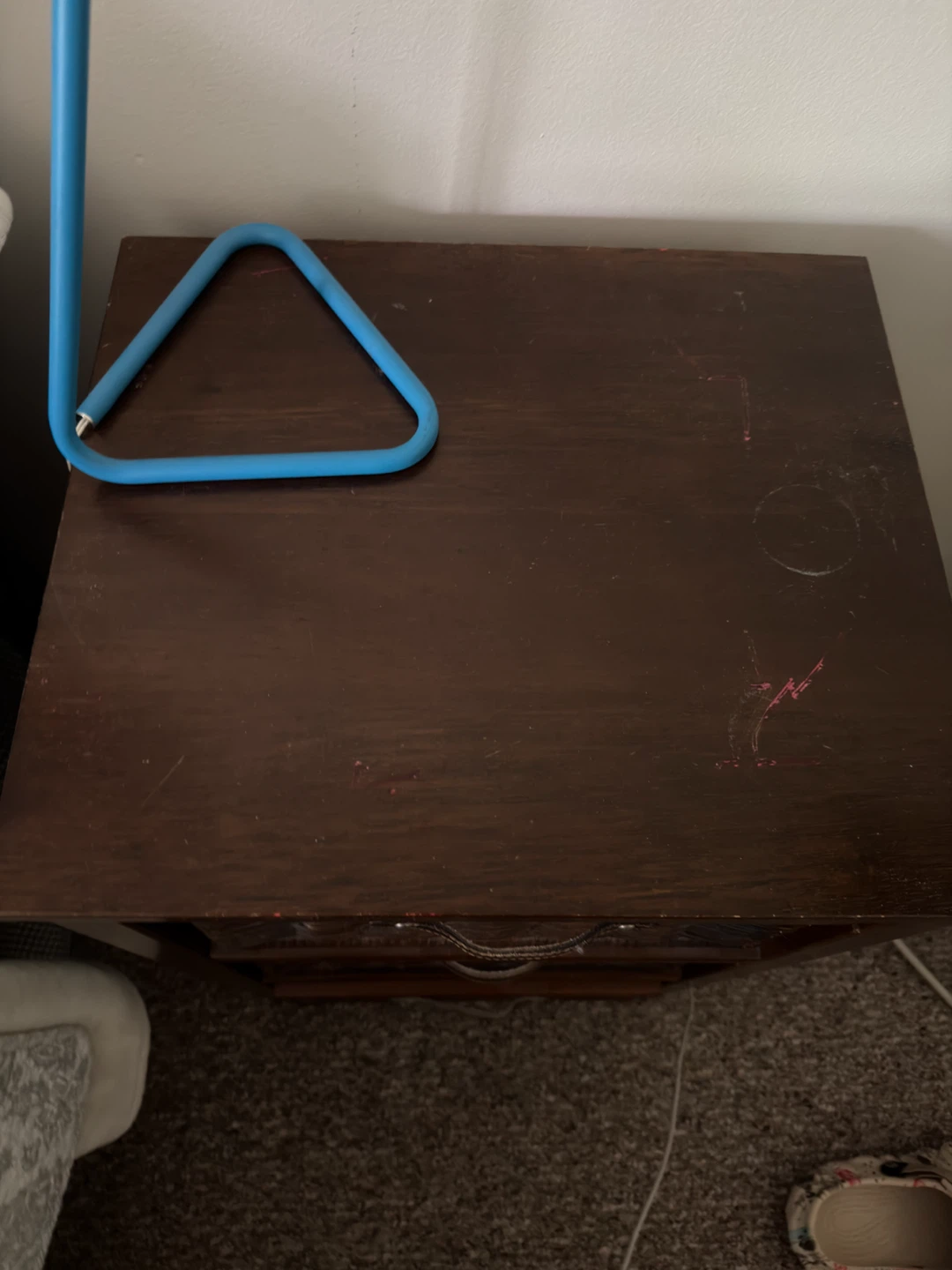 2x Wooden Nightstands with Wicker Drawer - photo 2