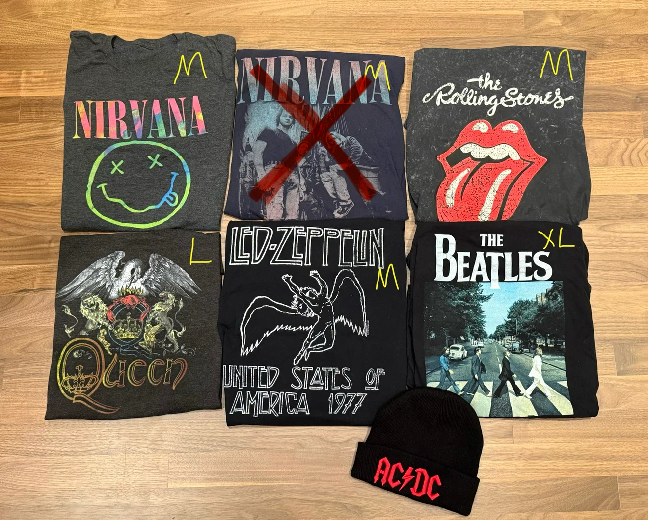 Band T-Shirts and 1 Beanie
