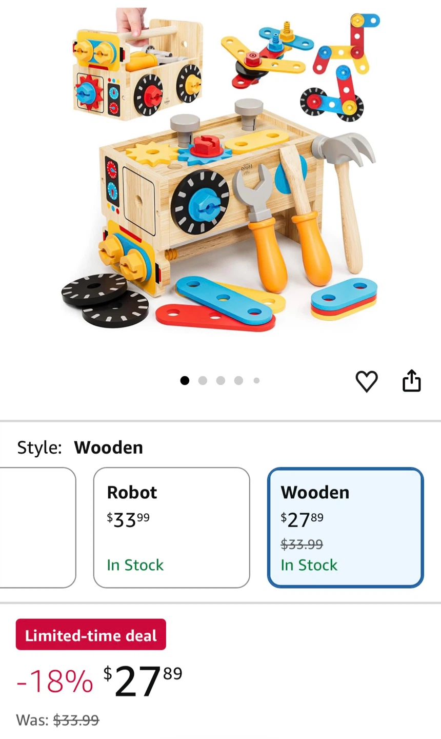 Lehoo Castle Wooden Tool Box Play Set - photo 4