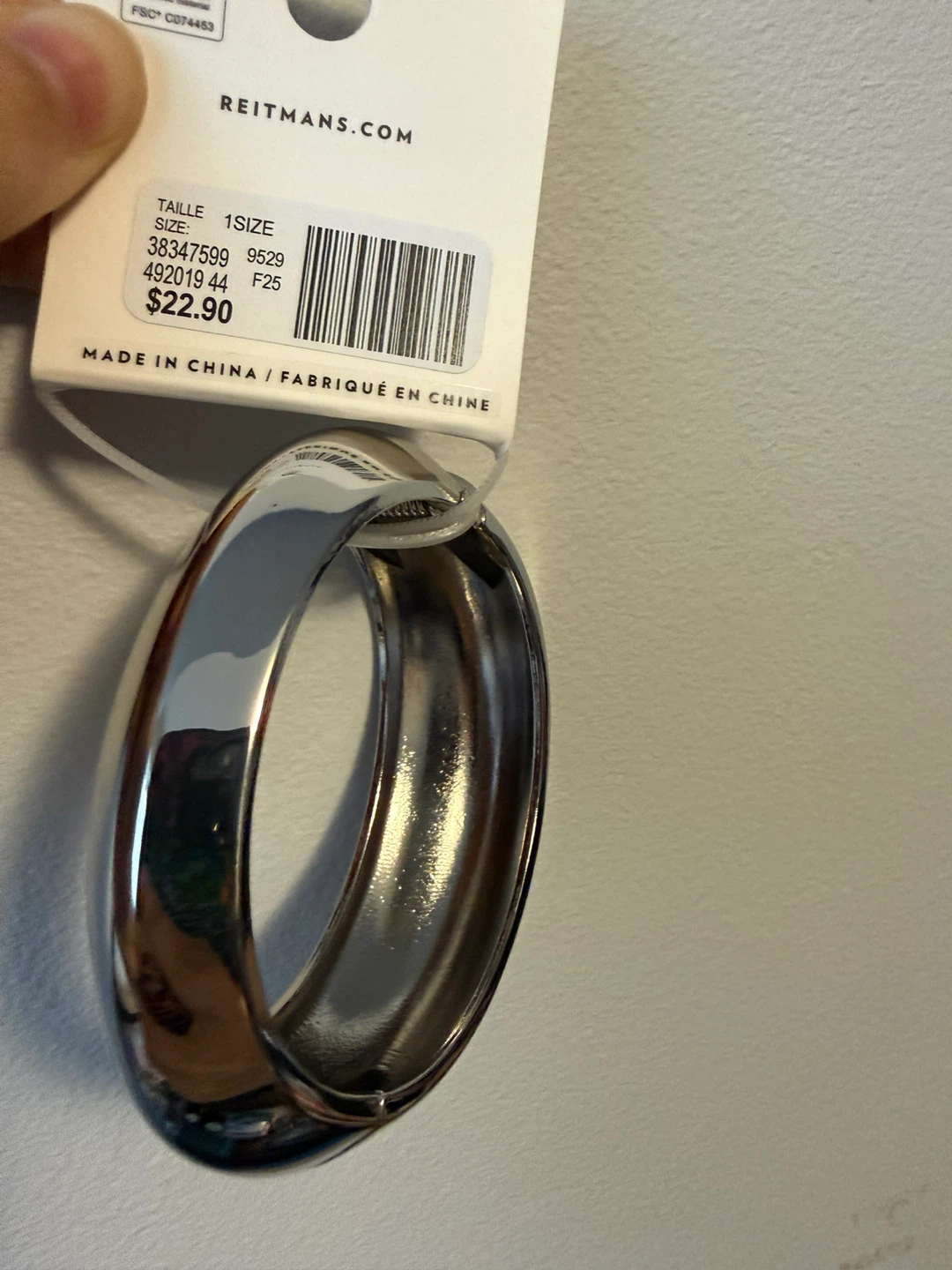 Reitmans Chunky Silver Tone Bangle Bracelet - photo 2