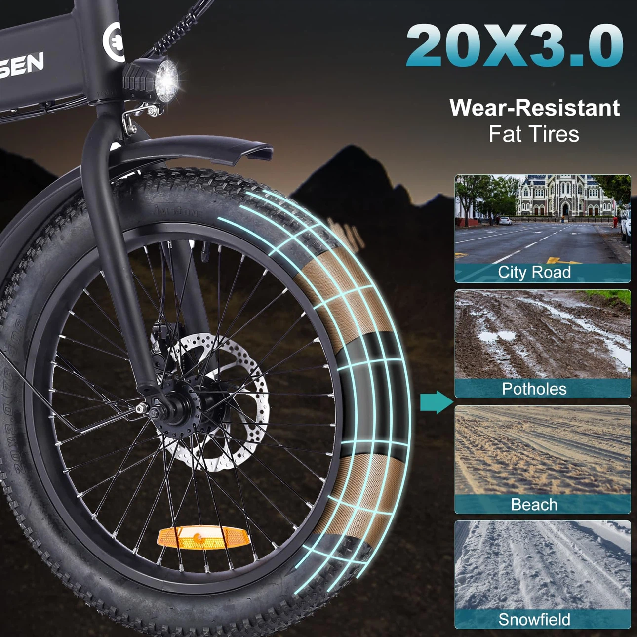 🔥Foldable Electric Bike (20” Fat Tire, 500w Peak Motor) - photo 3