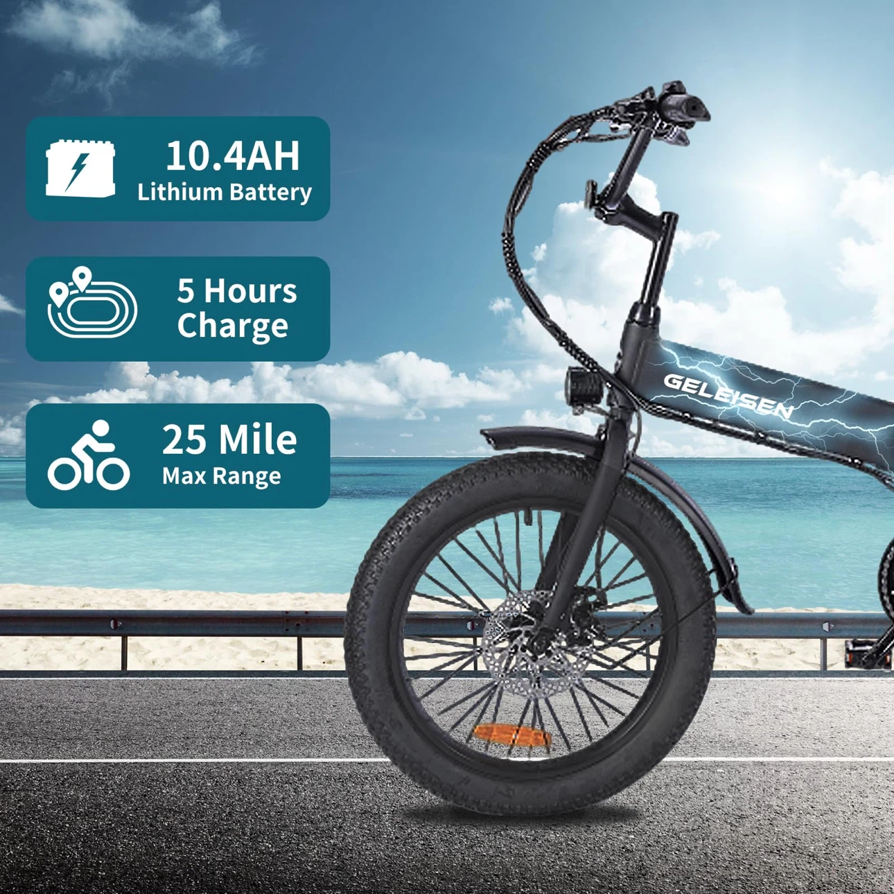 🔥Foldable Electric Bike (20” Fat Tire, 500w Peak Motor) - photo 5