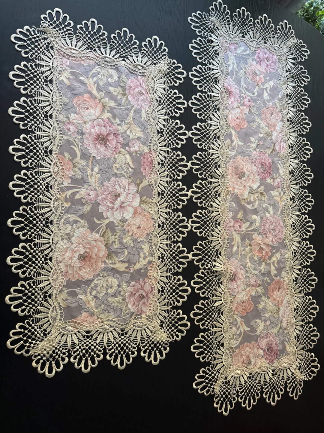 Floral Lace Table Runner Set of 2