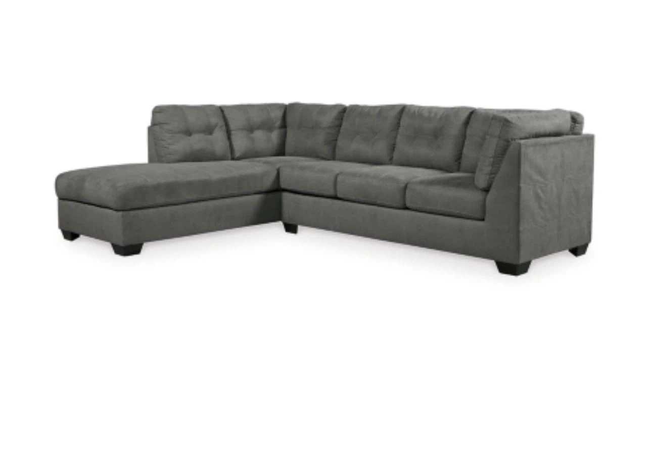 Gray Sectional Sofa with Ottoman