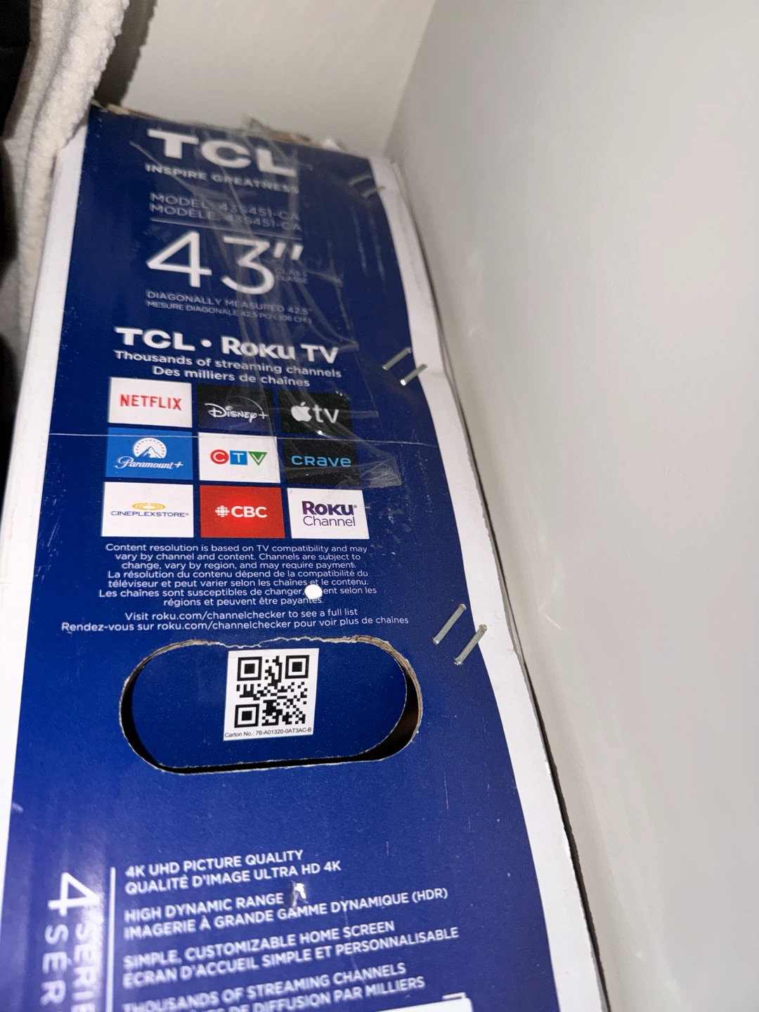 TCL 43” TV is available for sale - photo 3