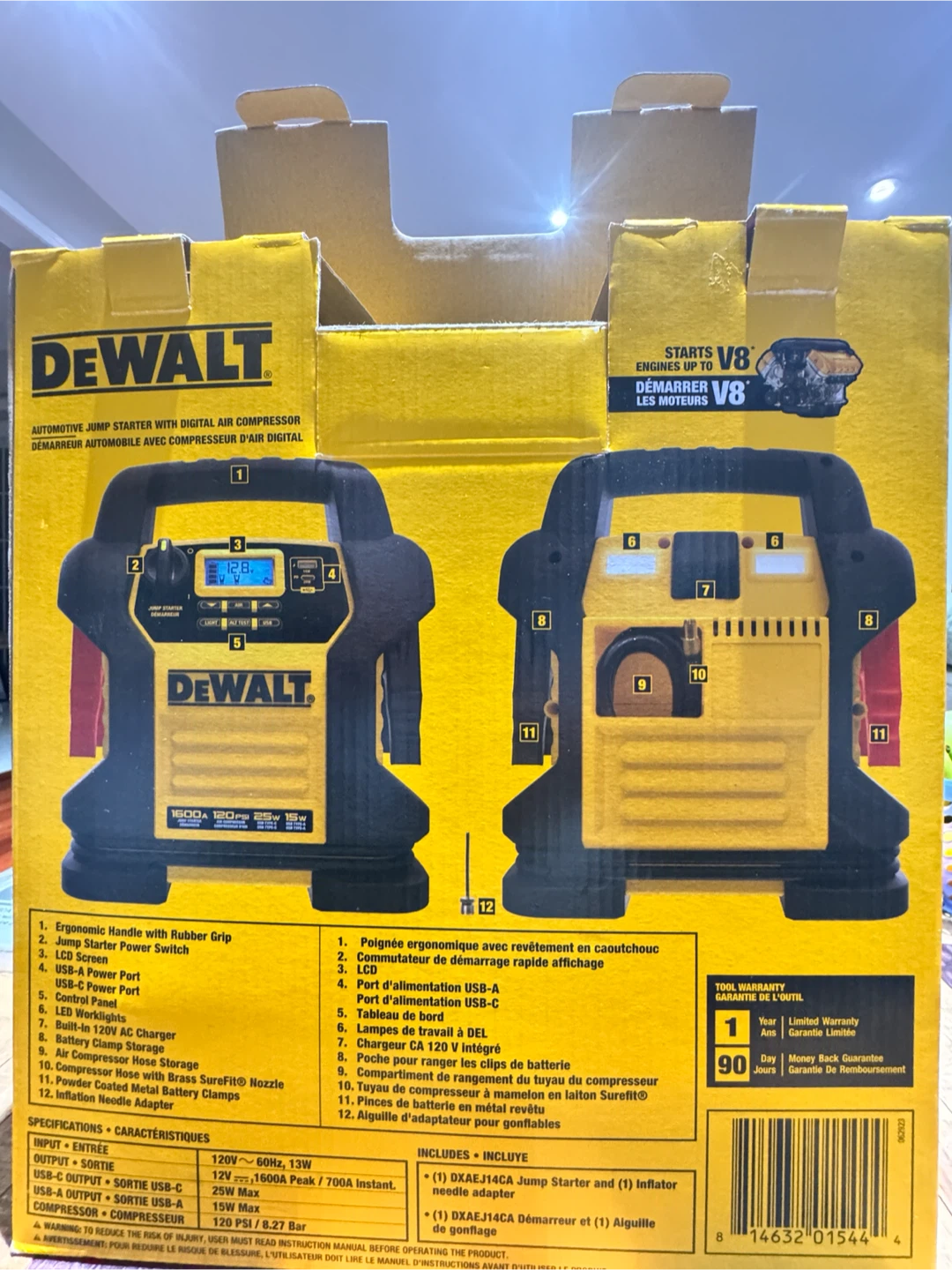 DEWALT 1600A Jump Starter with Digital Air Compressor - photo 2