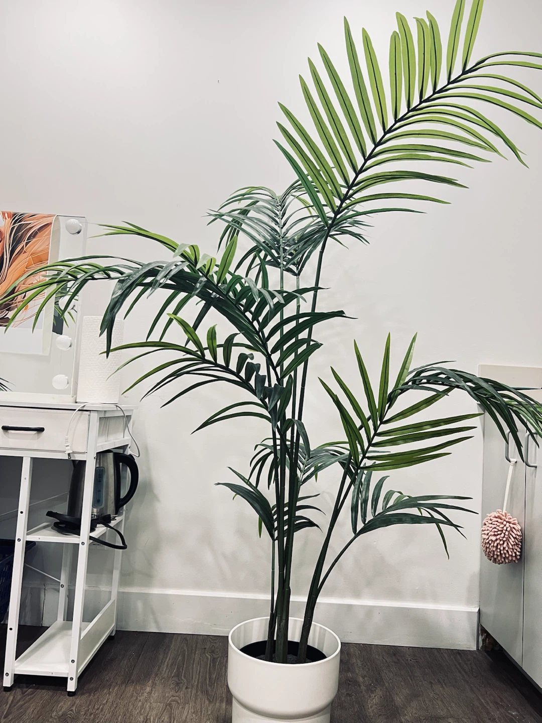 2 Artificial Areca Palm Plant in White Pot