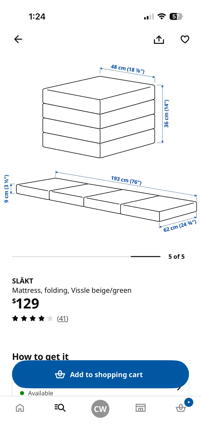 SLÄKT Folding Mattress black - photo 4