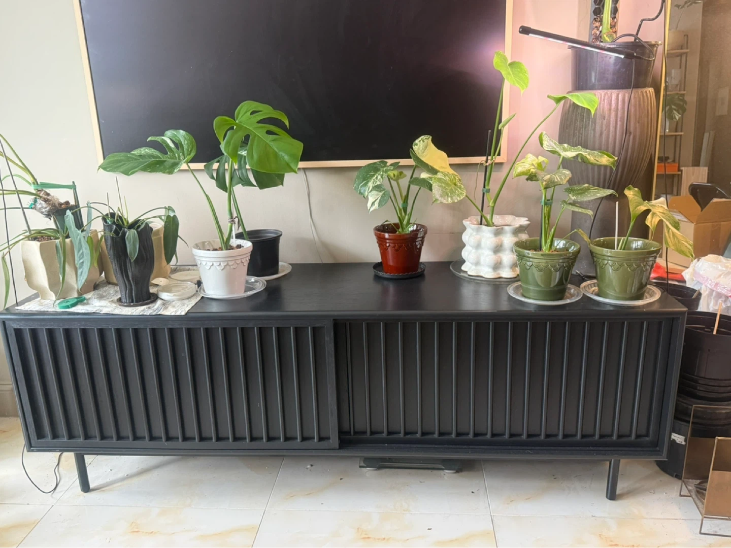 Westelm Black Slatted Media Console (67") - photo 3