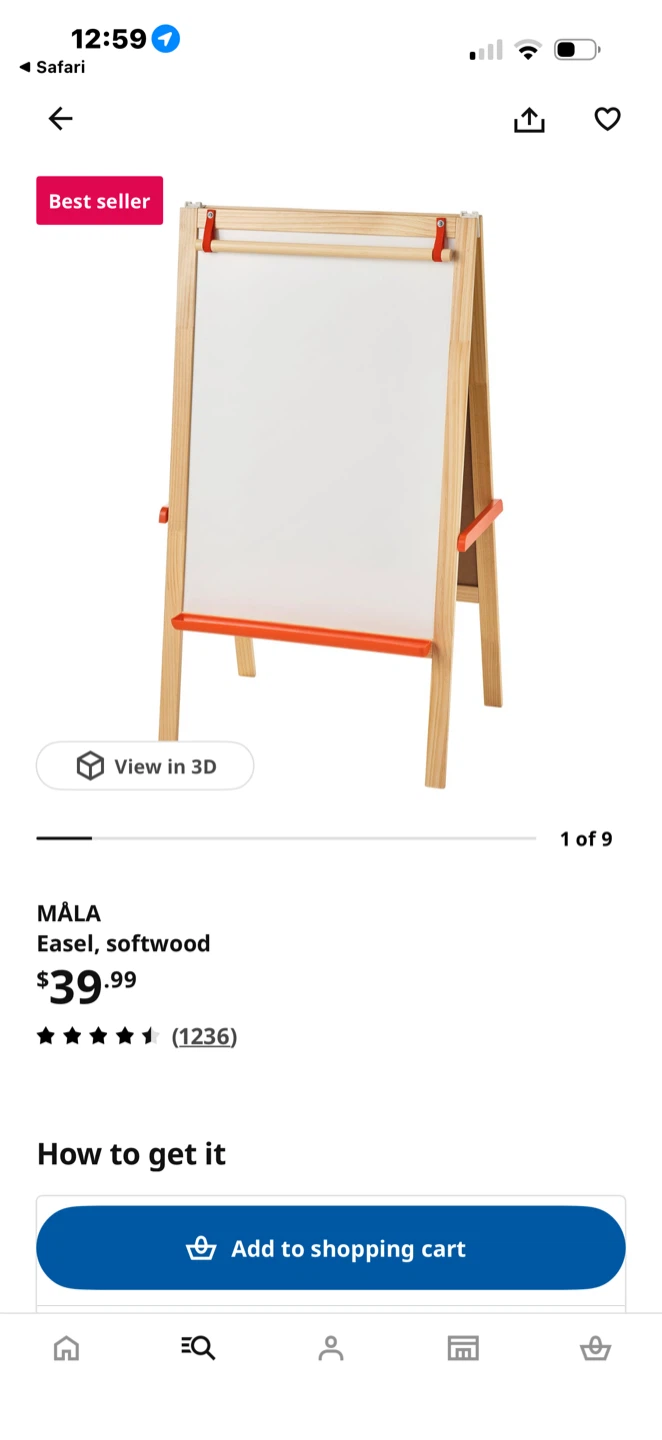IKEA MALA Easel, Softwood