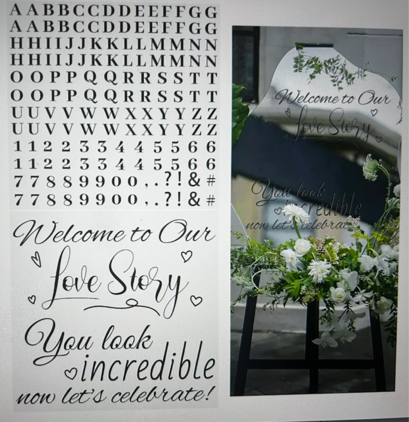 Rub on Transfers for Wedding Sign - photo 2