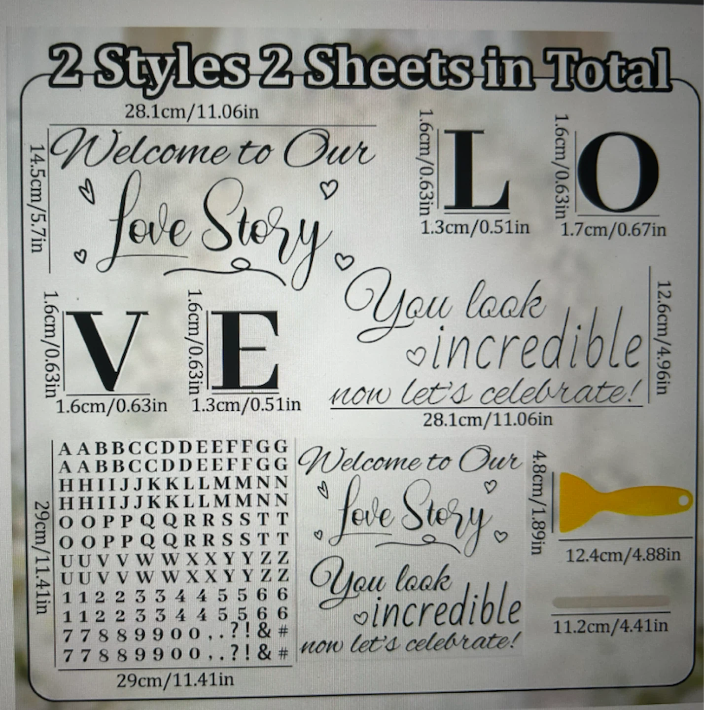 Rub on Transfers for Wedding Sign - photo 3