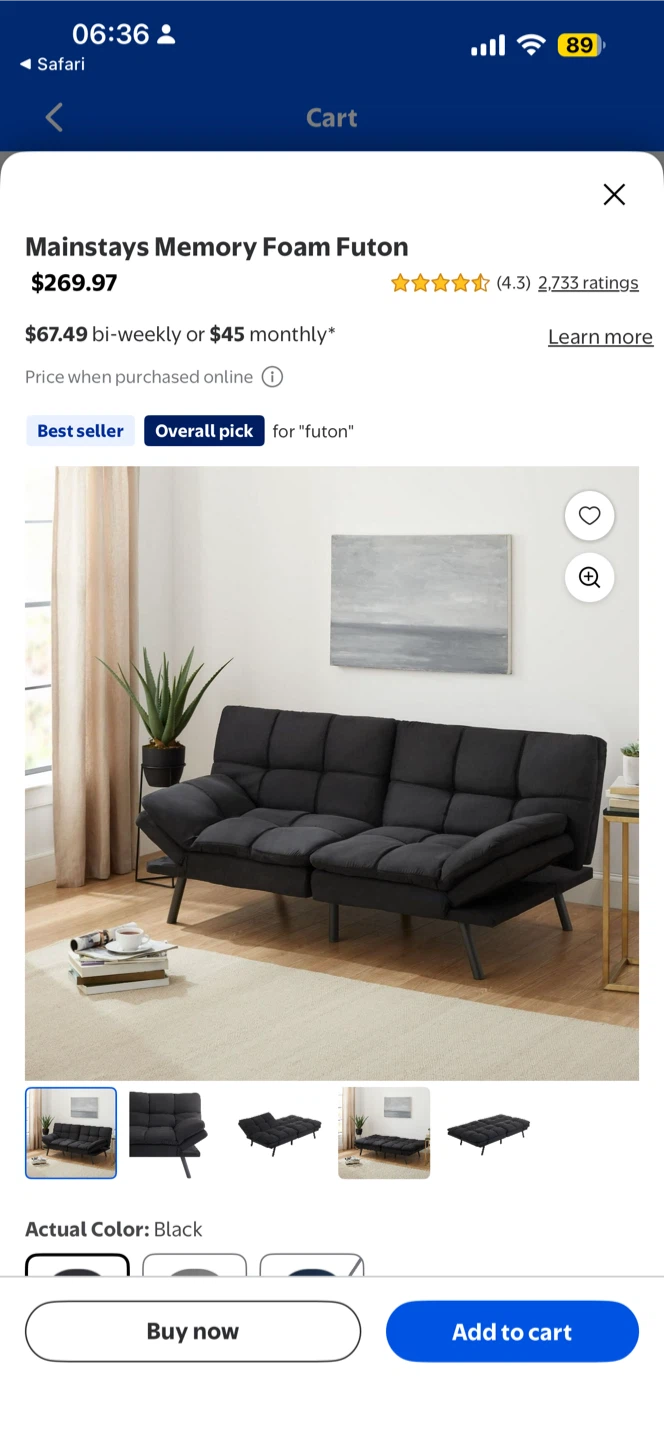 Black Futon Sofa Bed - photo 4