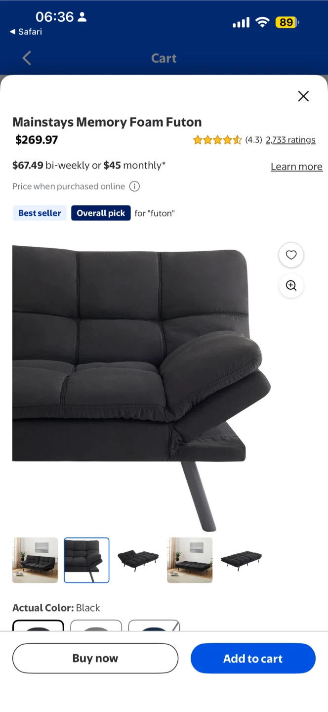 Black Futon Sofa Bed - photo 5