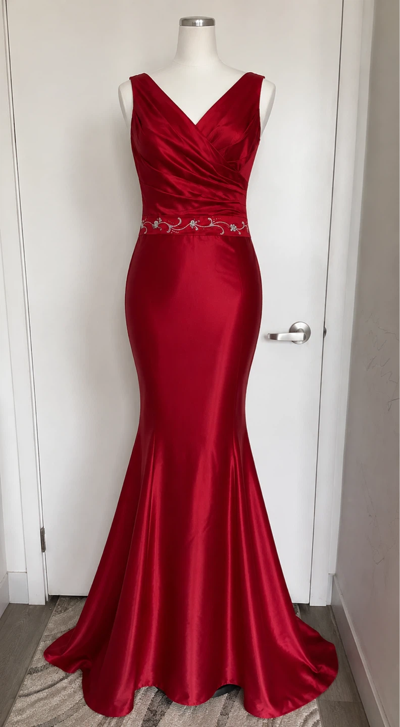 Red Beaded Formal Gown