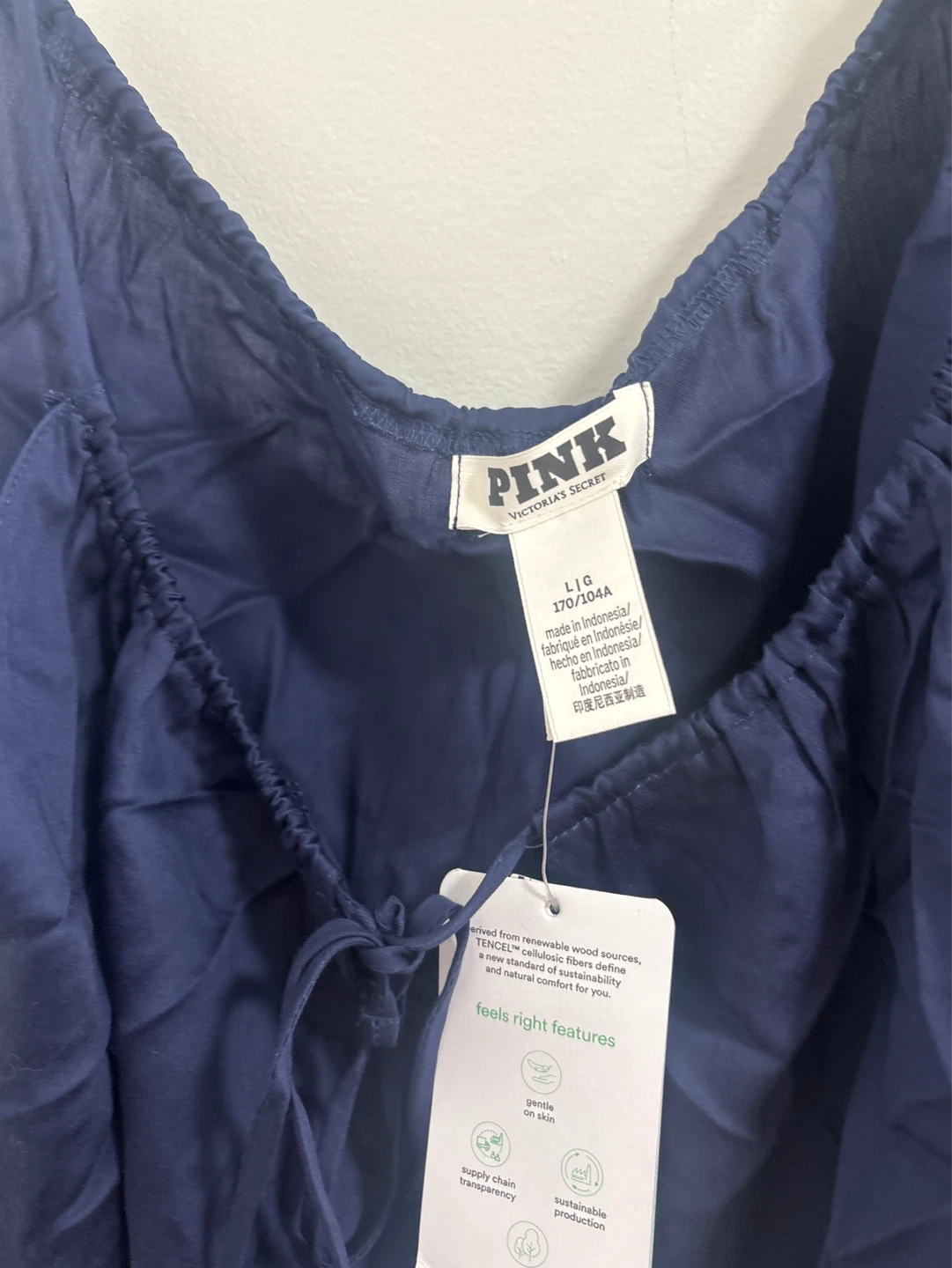 Brand new PINK Victoria's Secret Navy Blue Camisole Top - Size L - photo 2