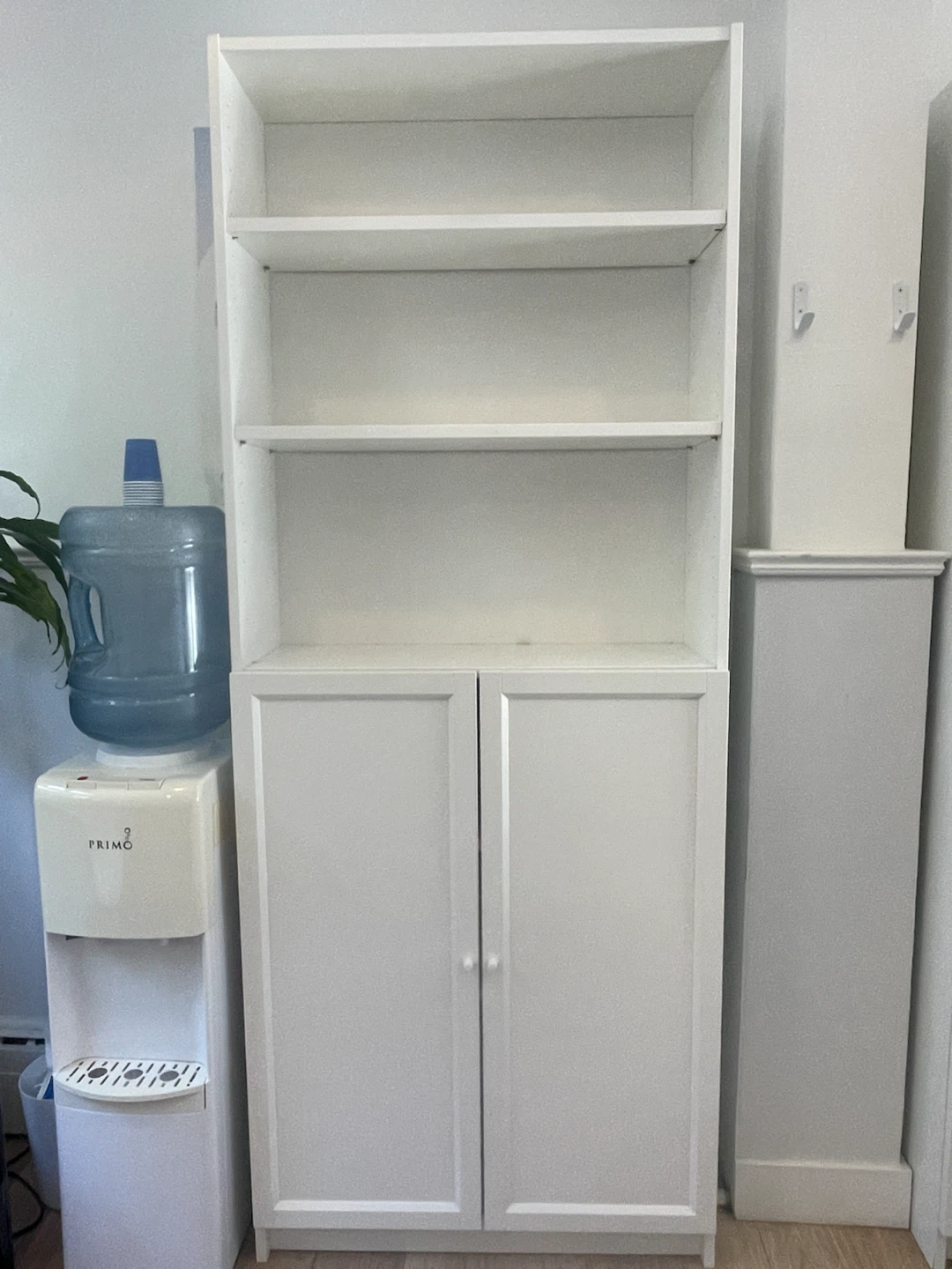 White Storage Cabinet with Shelves