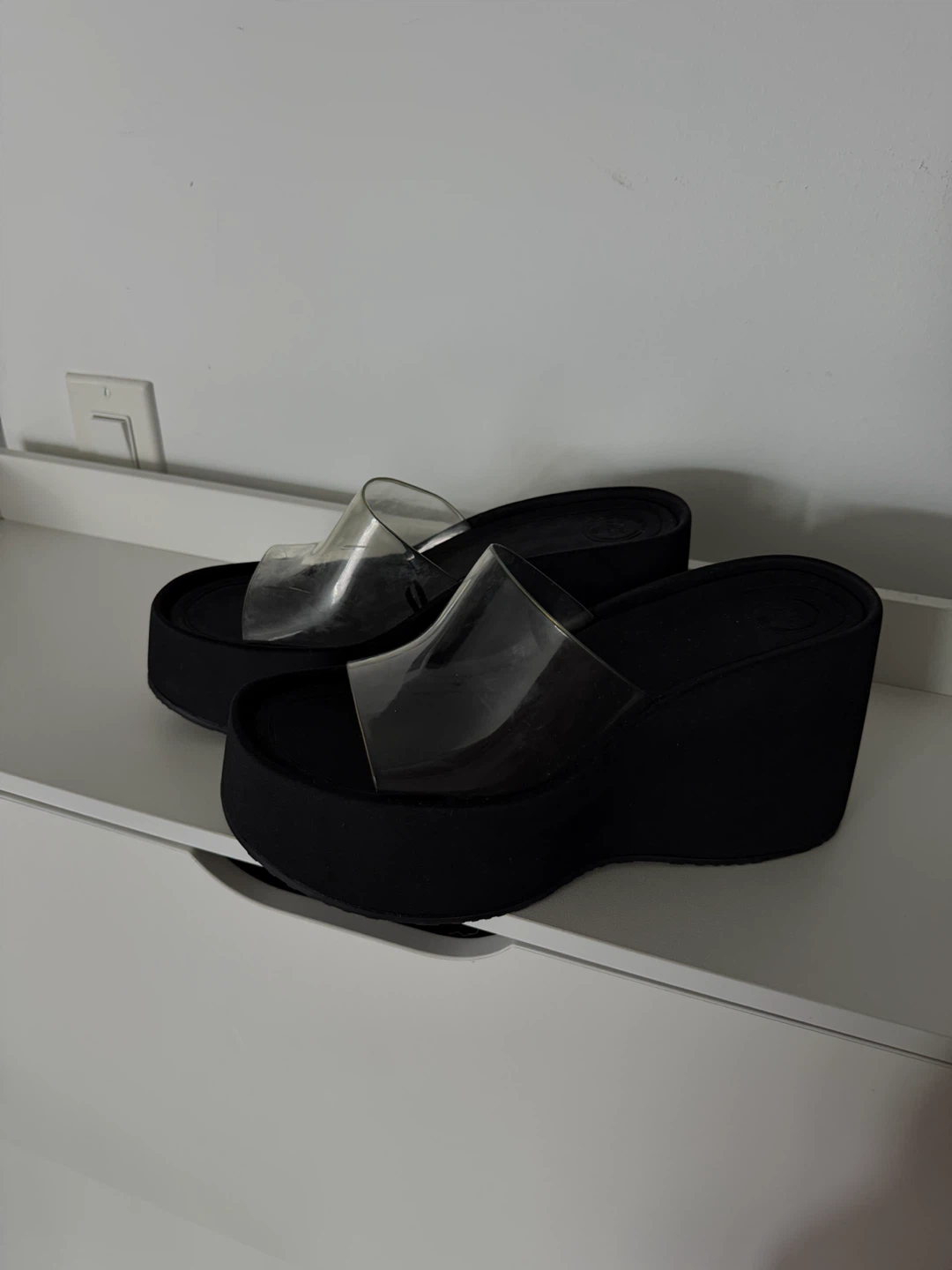ZARA Black Platform Wedge Sandals