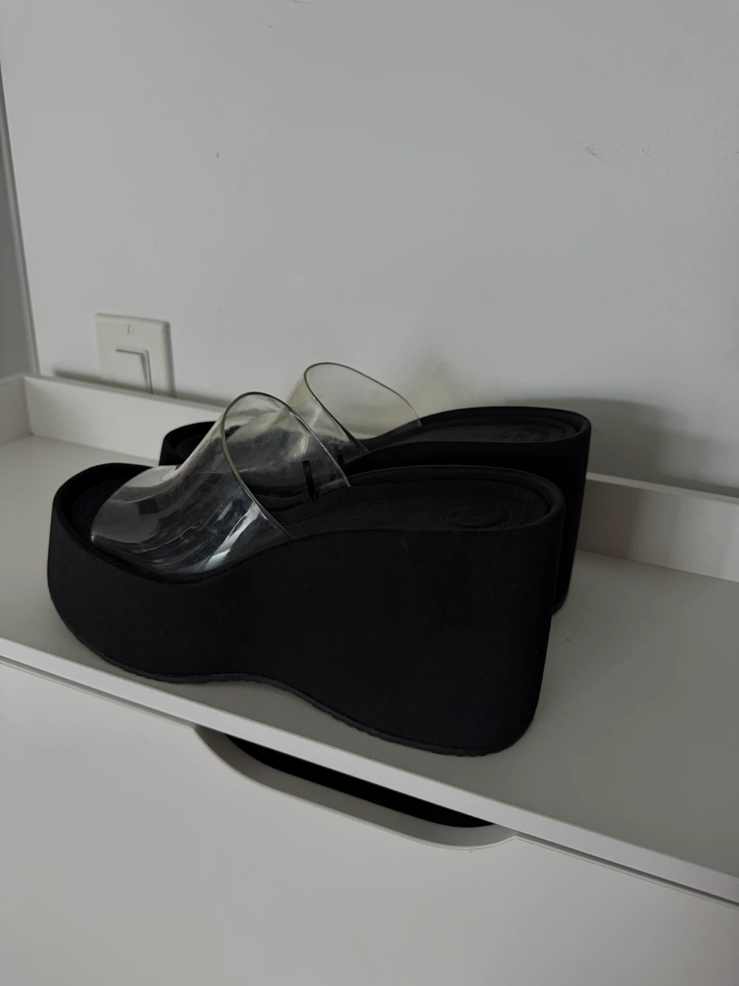 ZARA Black Platform Wedge Sandals - photo 2