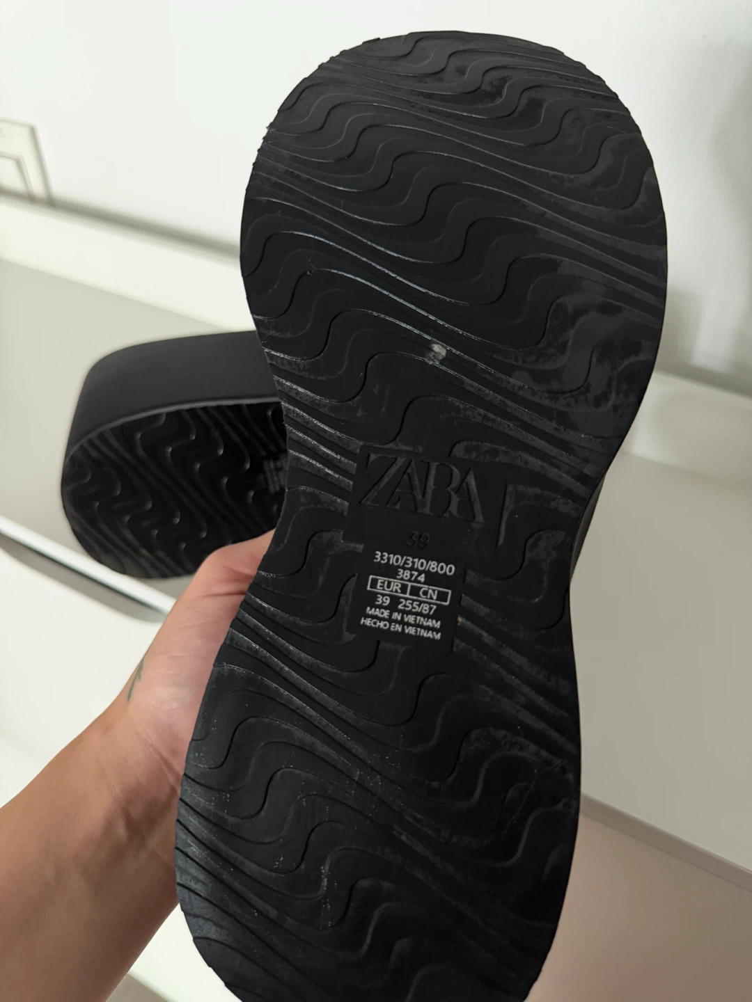 ZARA Black Platform Wedge Sandals - photo 5